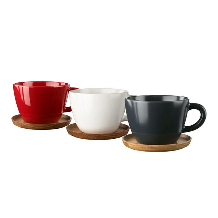 Tazón de té y platillo Höganäs 50 cl - gris grafito mate - Höganäs Keramik