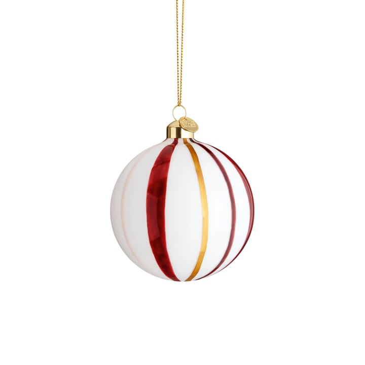 Bola de navidad Souvenir a rayas Ø8 cm - rojo - Holmegaard