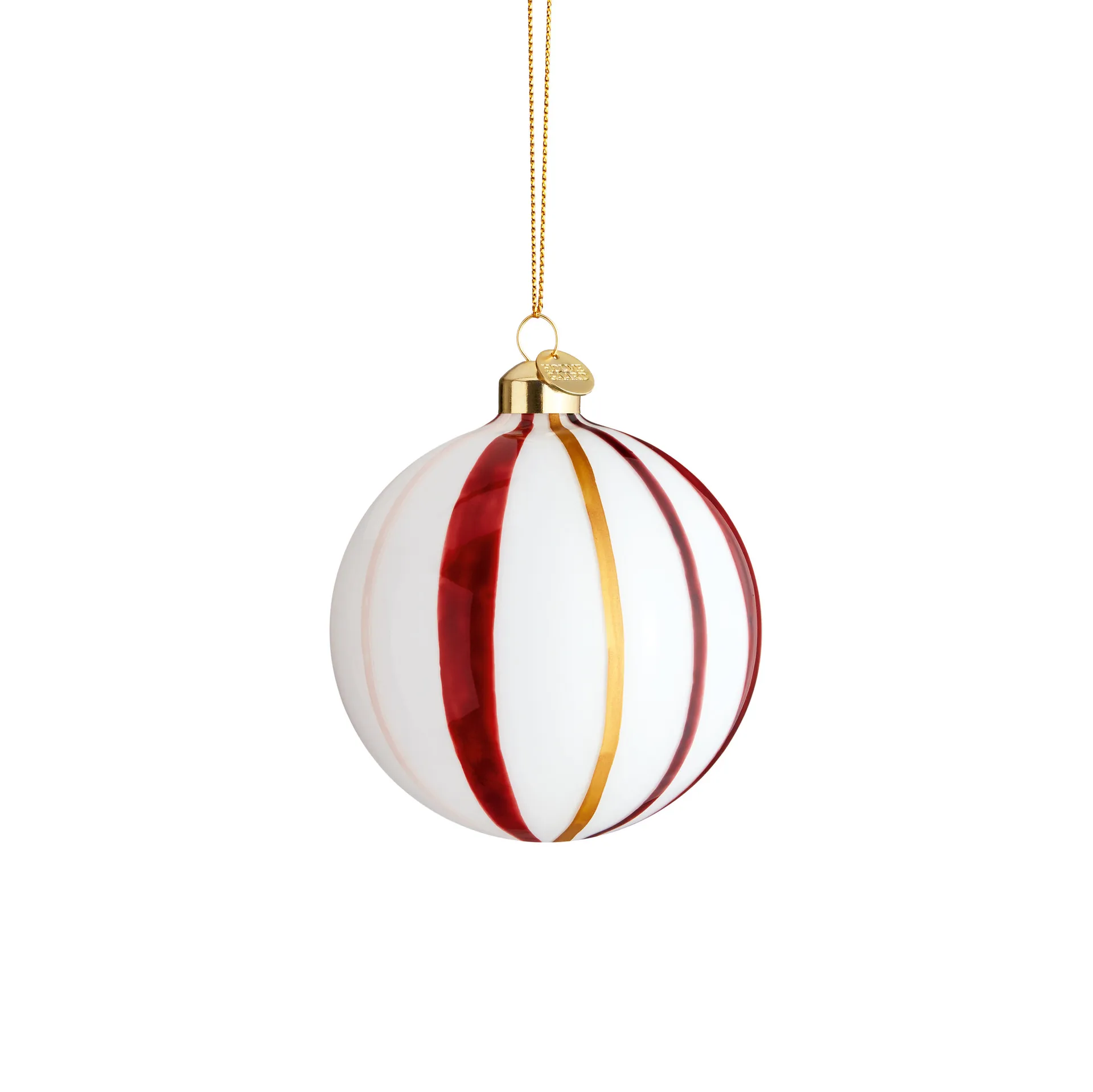 Bola de navidad Souvenir a rayas Ø8 cm, rojo Holmegaard