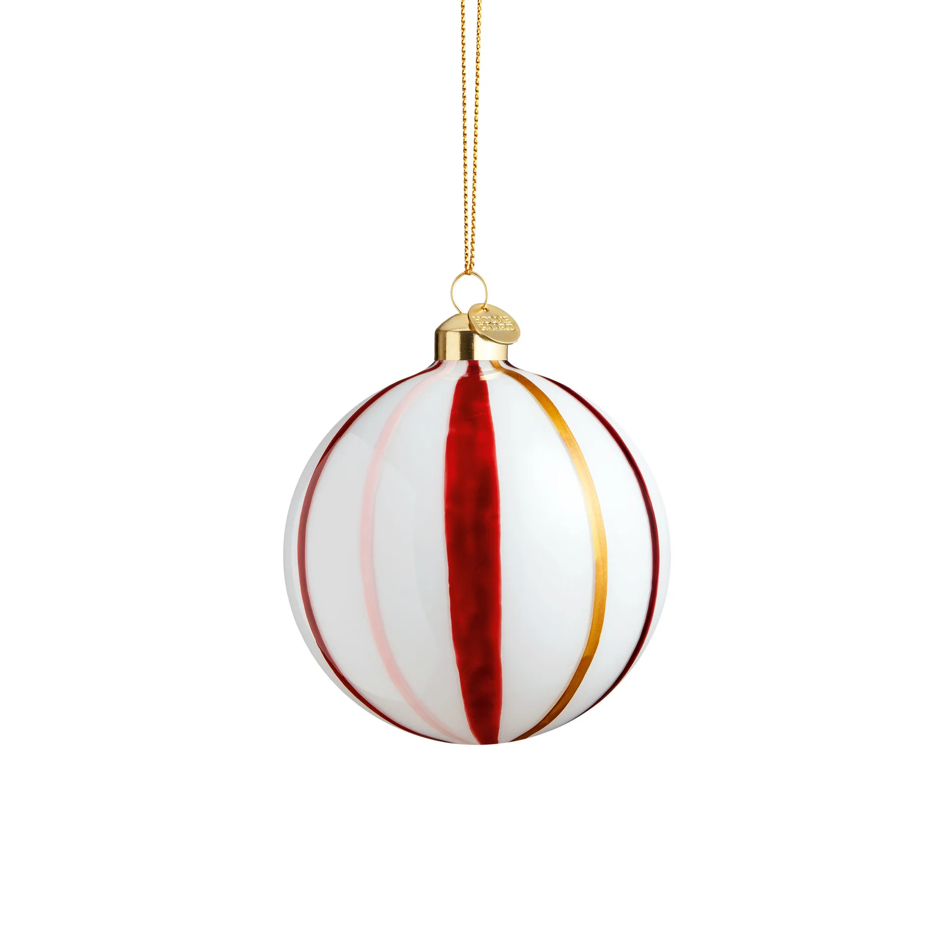 Bola de navidad Souvenir a rayas Ø8 cm, rojo Holmegaard