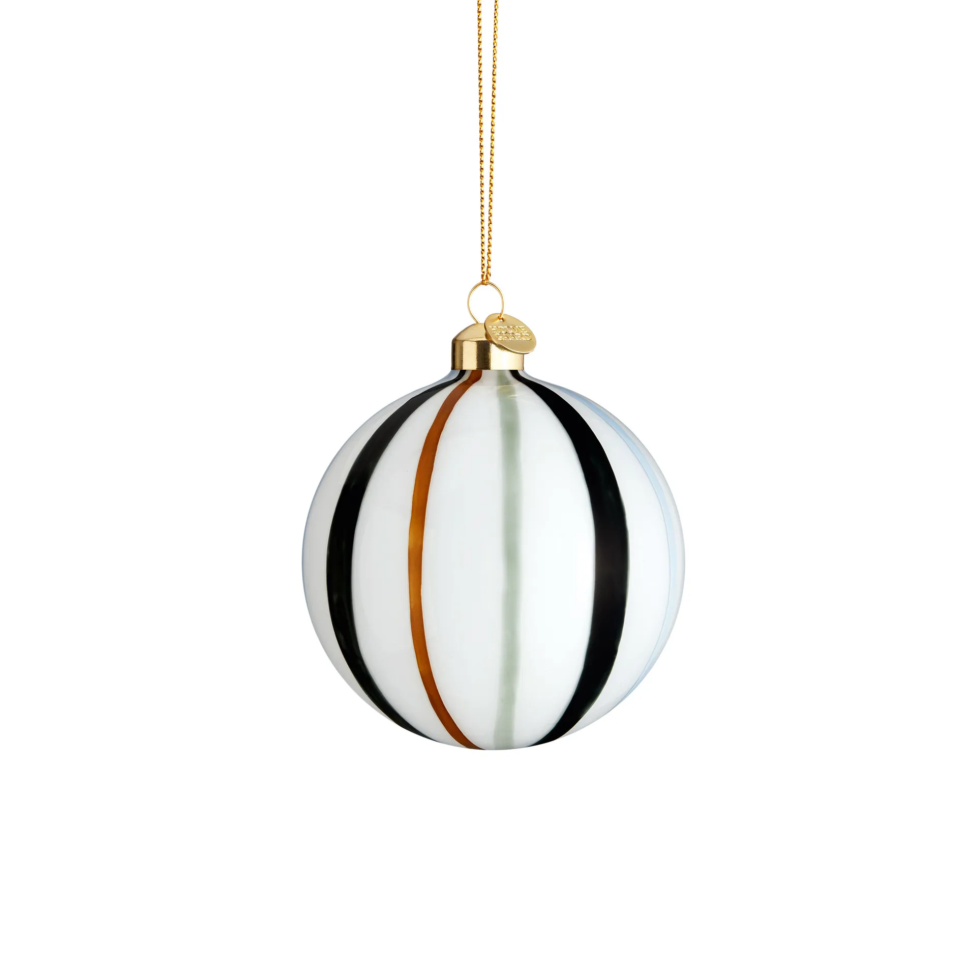 Bola de navidad Souvenir a rayas Ø8 cm, verde Holmegaard
