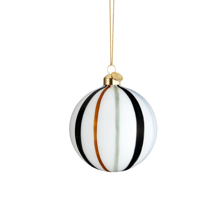 Bola de navidad Souvenir a rayas Ø8 cm, verde Holmegaard
