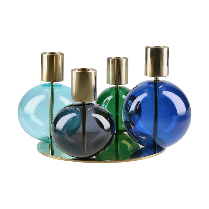 Candelabro 4 brazos Bubble Ø17,5x12 cm - Azul-Verde-smoke - Holmegaard