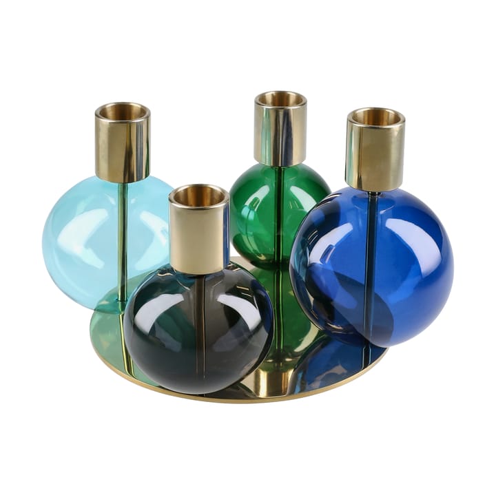 Candelabro 4 brazos Bubble Ø17,5x12 cm, Azul-Verde-smoke Holmegaard