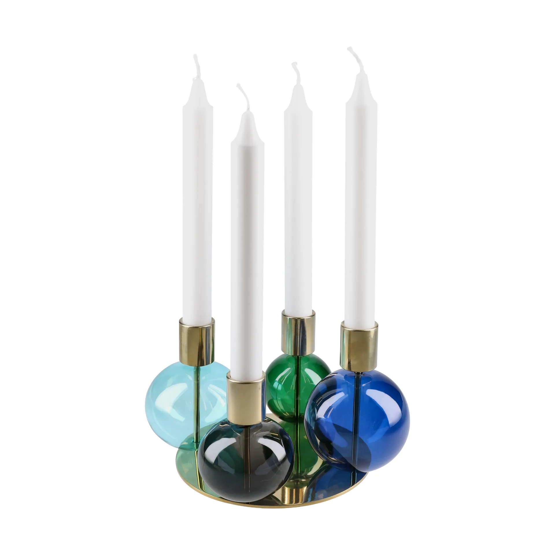 Candelabro 4 brazos Bubble Ø17,5x12 cm, Azul-Verde-smoke Holmegaard