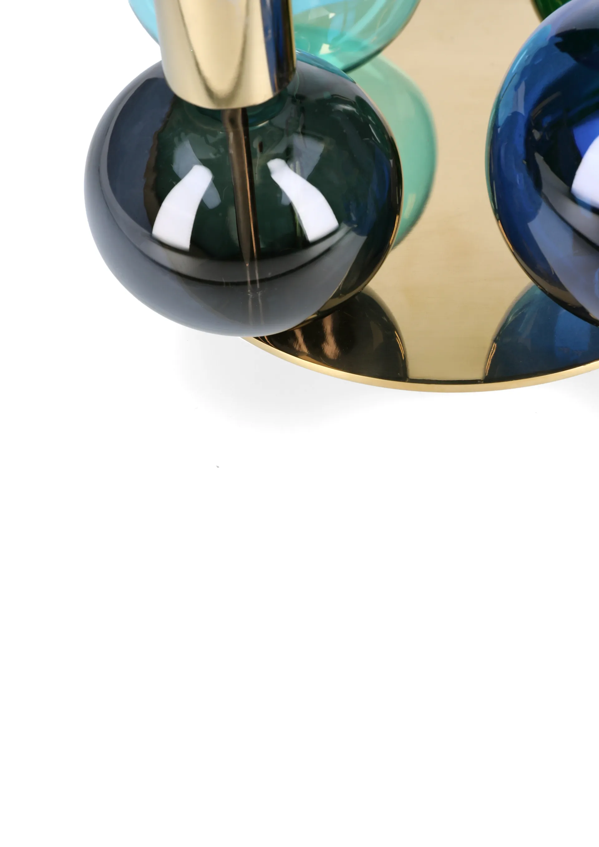 Candelabro 4 brazos Bubble Ø17,5x12 cm, Azul-Verde-smoke Holmegaard