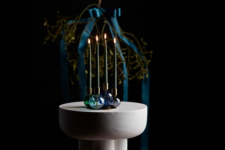 Candelabro 4 brazos Bubble Ø17,5x12 cm, Azul-Verde-smoke Holmegaard