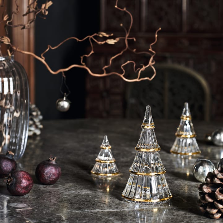 Figura árbol de navidad Fairytales grande, transparente-oro Holmegaard