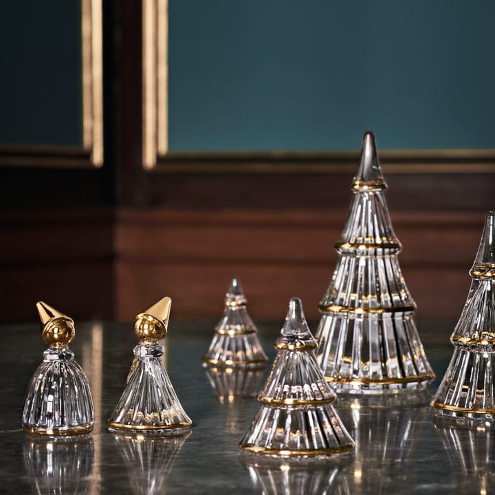 Figura árbol de navidad Fairytales pequeño, transparente-oro Holmegaard