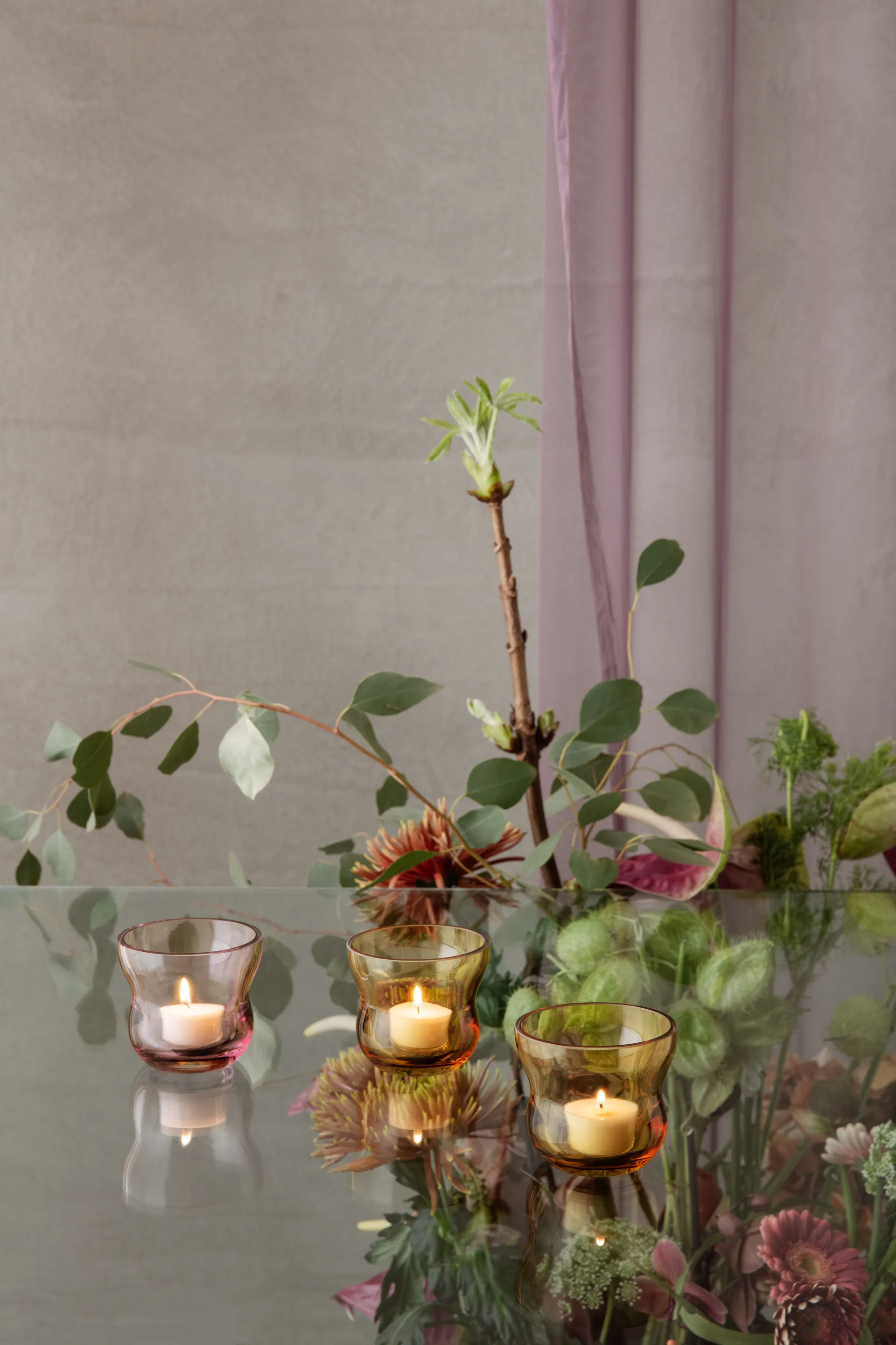 Portavelas Calabas 7,5 cm, Amber Holmegaard