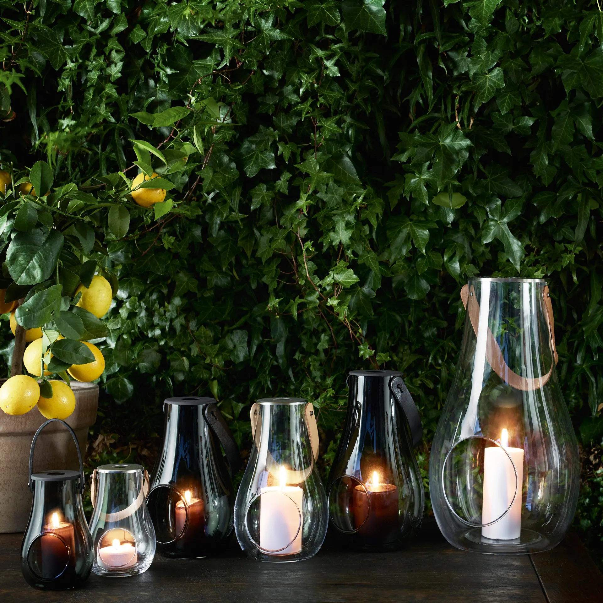 Portavelas Design With Light smoke, 25 cm Holmegaard