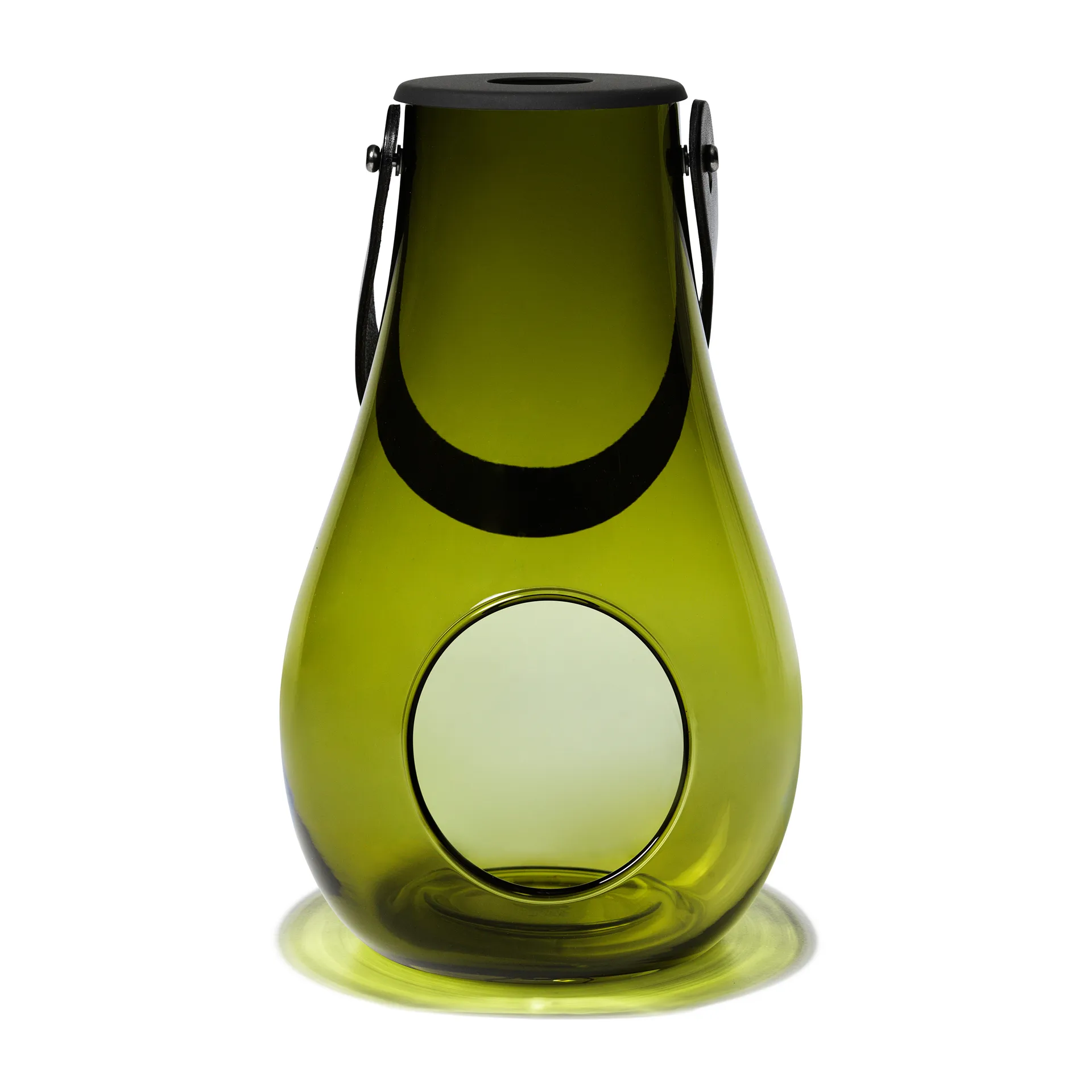 Portavelas Design With Light verde oliva, 25 cm Holmegaard
