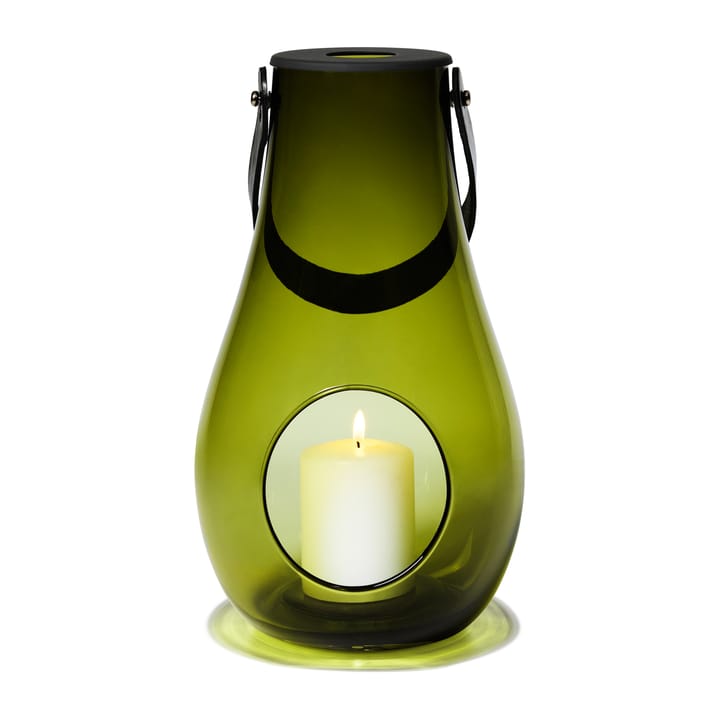 Portavelas Design With Light verde oliva - 29 cm - Holmegaard