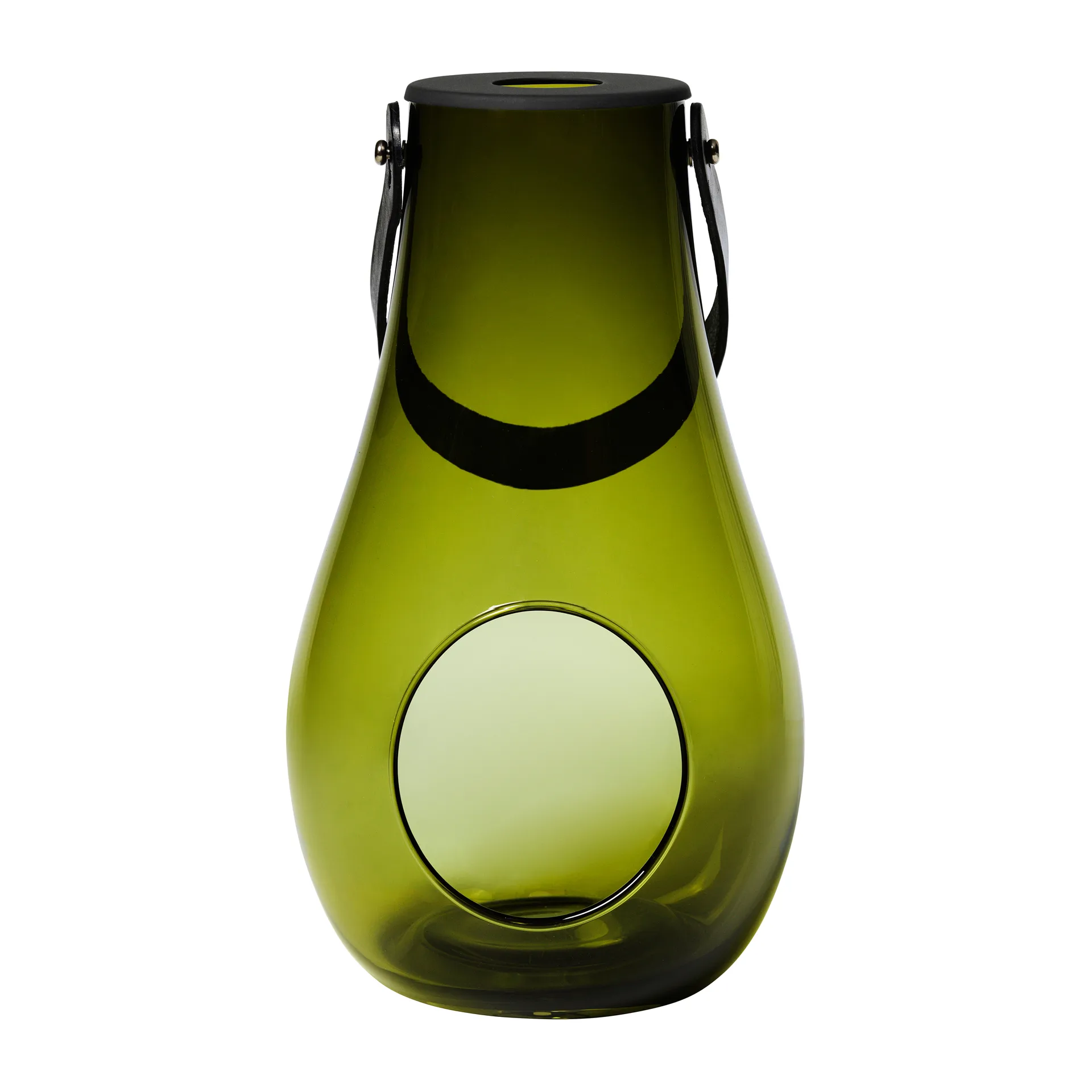 Portavelas Design With Light verde oliva, 29 cm Holmegaard