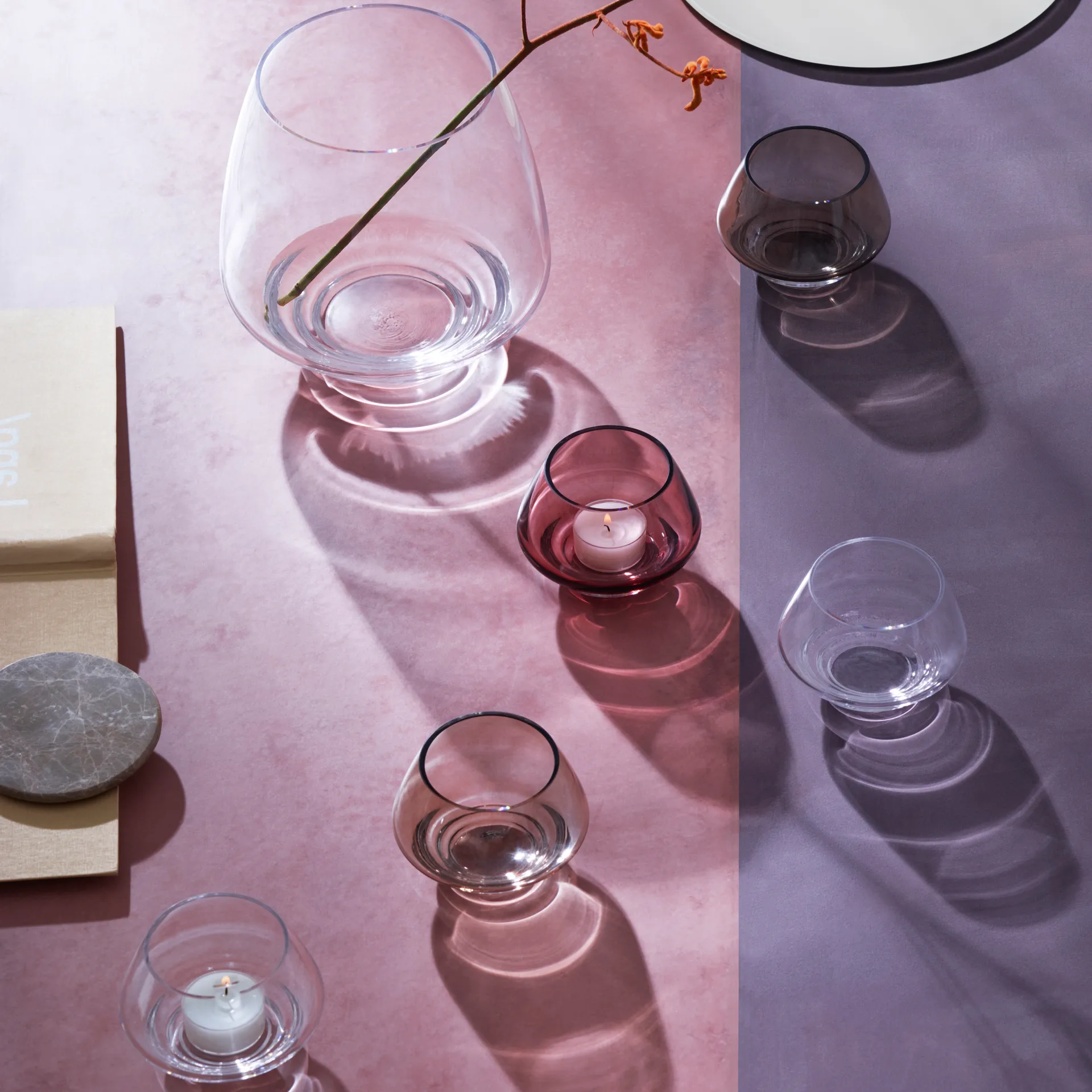 Portavelas Flow Ø 10 cm, transparente Holmegaard