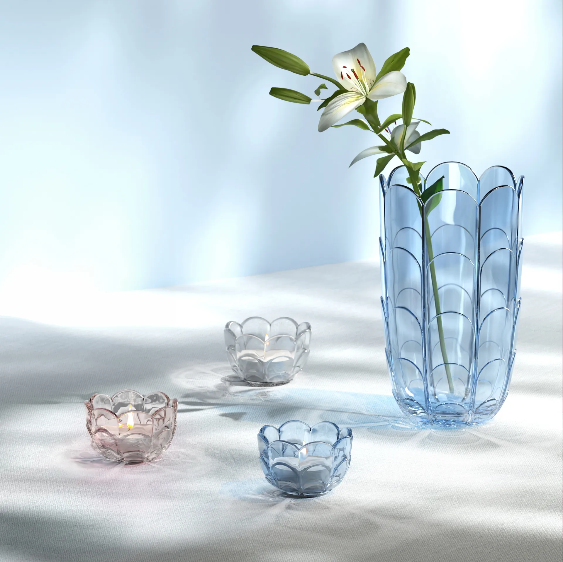 Portavelas Lily Ø7 cm, Transparente Holmegaard