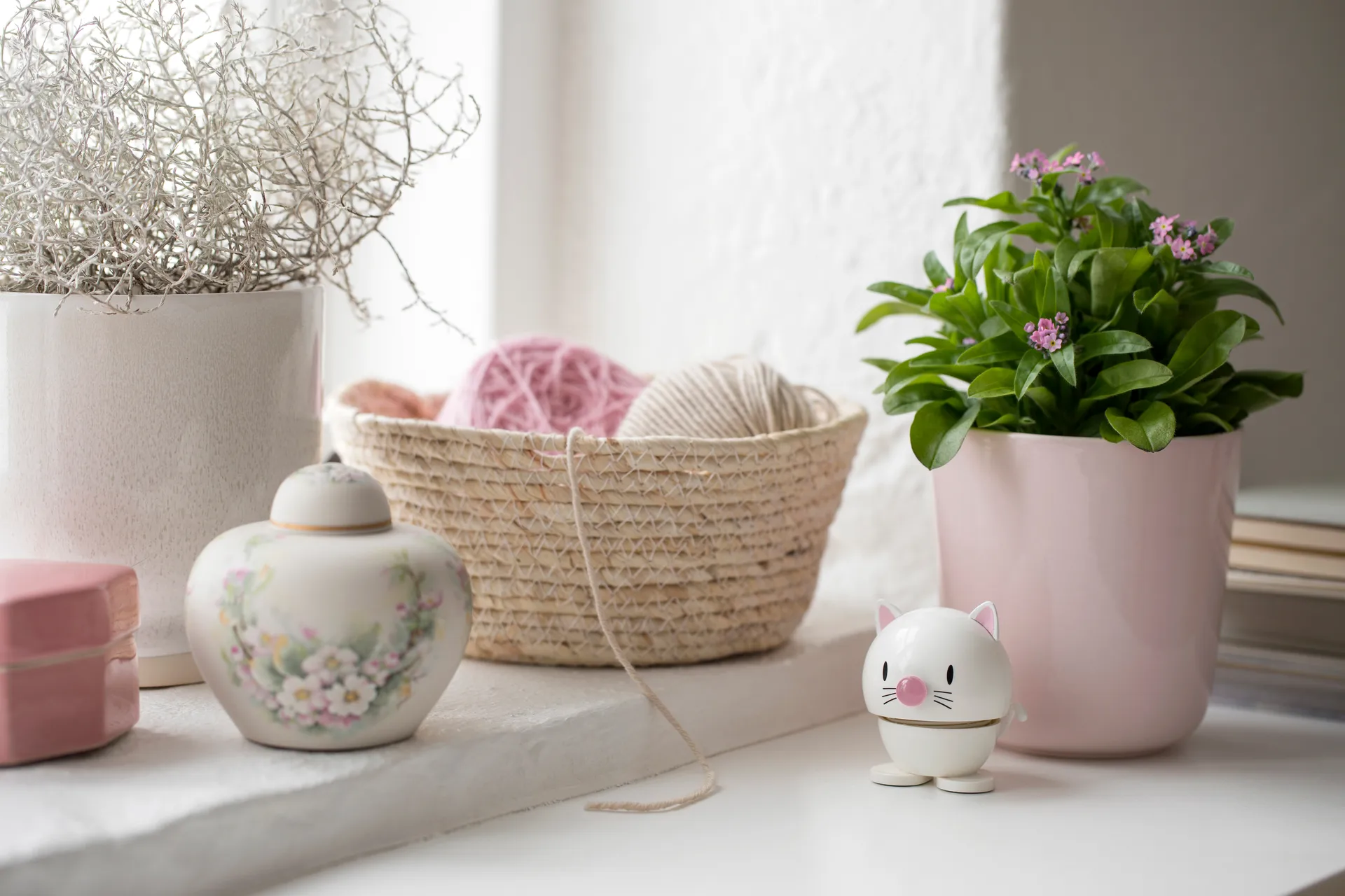 Figura Hoptimist Cat 7,3 cm, White Hoptimist