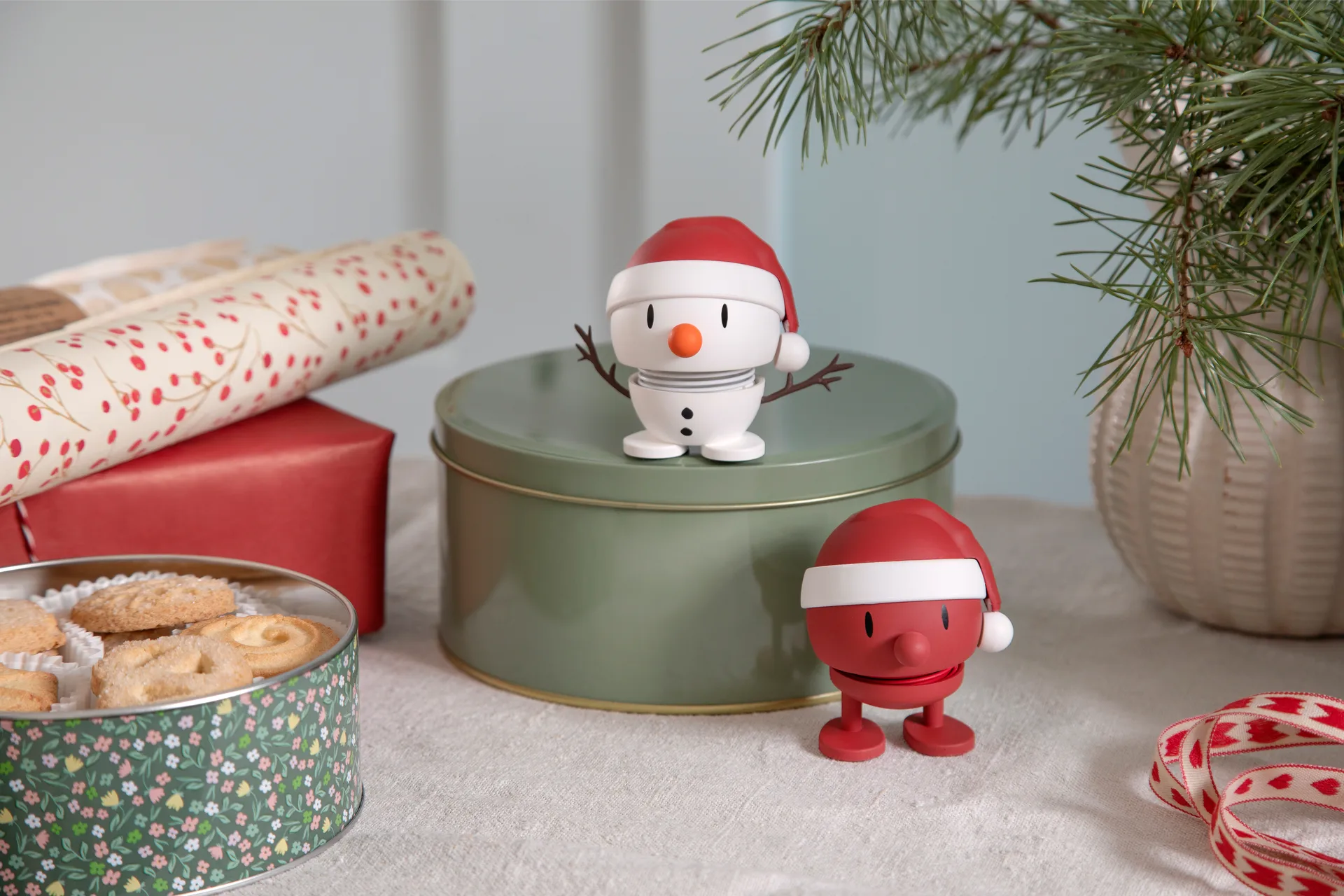 Figura Hoptimist Soft Santa Snowman S, White Hoptimist