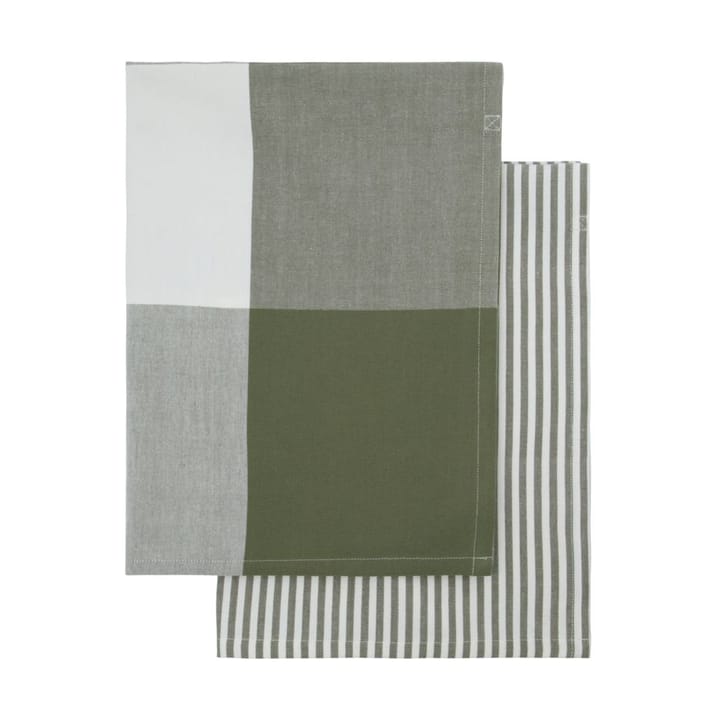 2 Paños de cocina Cook 55x75 cm, Verde oliva House Doctor