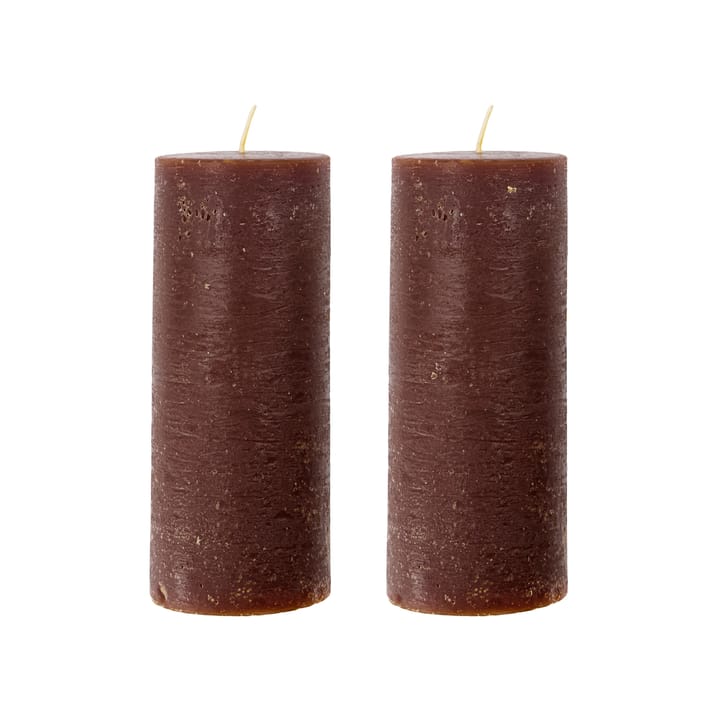 2 Velas gruesas Rustic Wax 15 cm, Cognac House Doctor