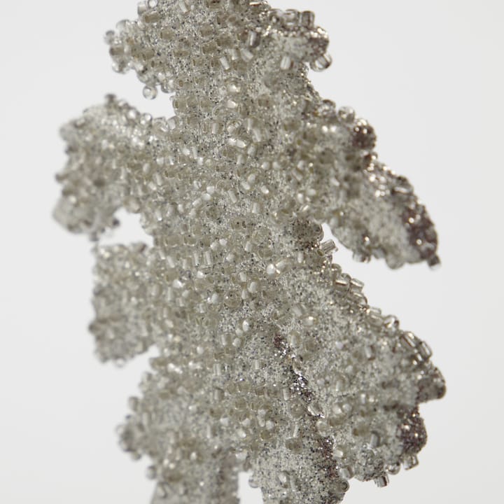 3 Adornos para árbol de navidad Gliz 10,5 cm, Brillantina plateada House Doctor