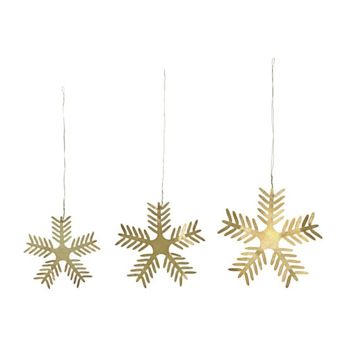 3 Colgantes de Navidad Stars Lamet, latón antiguo House Doctor