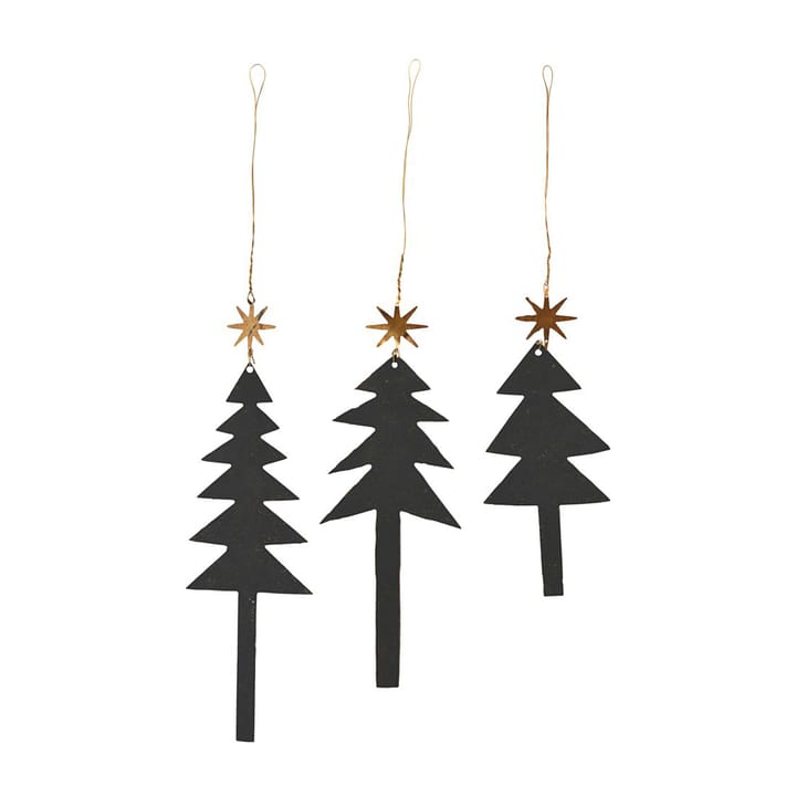 3 Colgantes de Navidad Tree with Star, negro House Doctor
