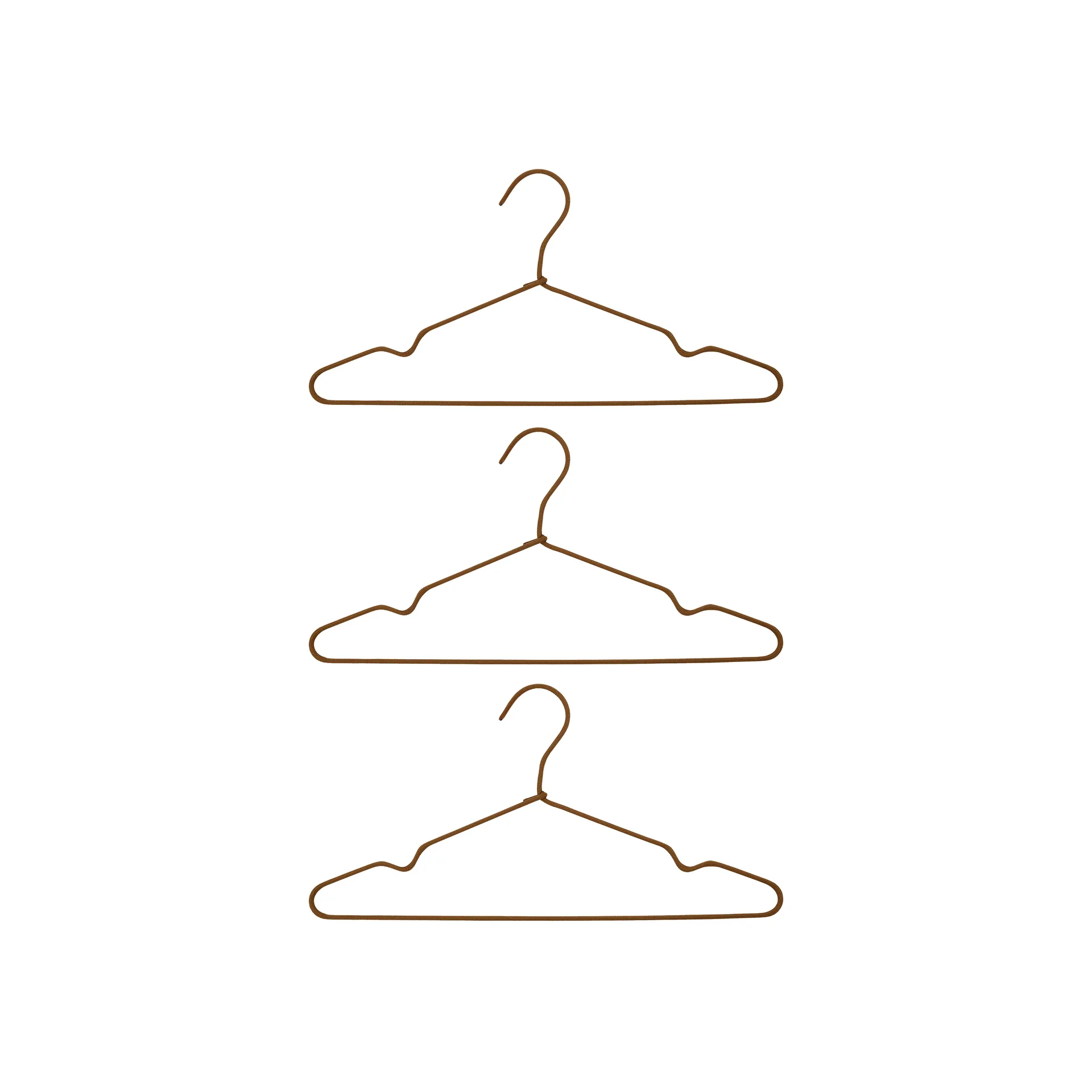 3 Perchas Wire, marrón House Doctor