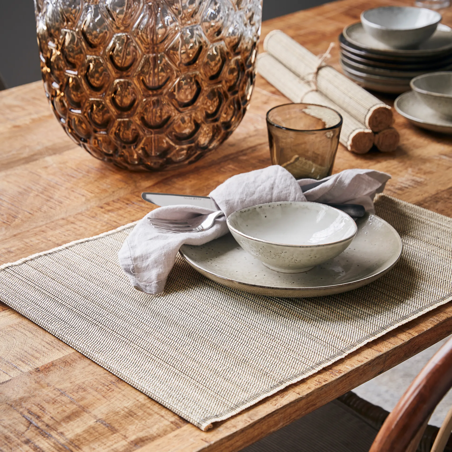 4 Manteles individuales Bamb 33x45 cm, natural House Doctor