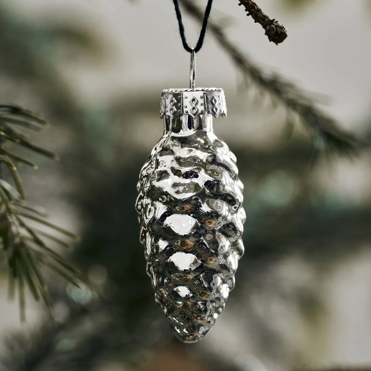 6 Adornos para árbol de navidad Glint 5,8 cm, Plateado House Doctor