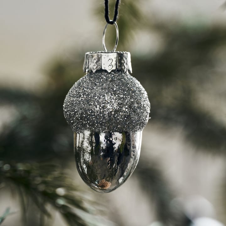 6 Adornos para árbol de navidad Glint 5,8 cm, Plateado House Doctor