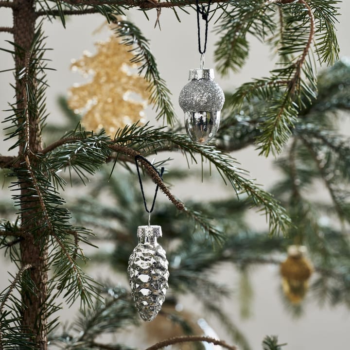 6 Adornos para árbol de navidad Glint 5,8 cm, Plateado House Doctor