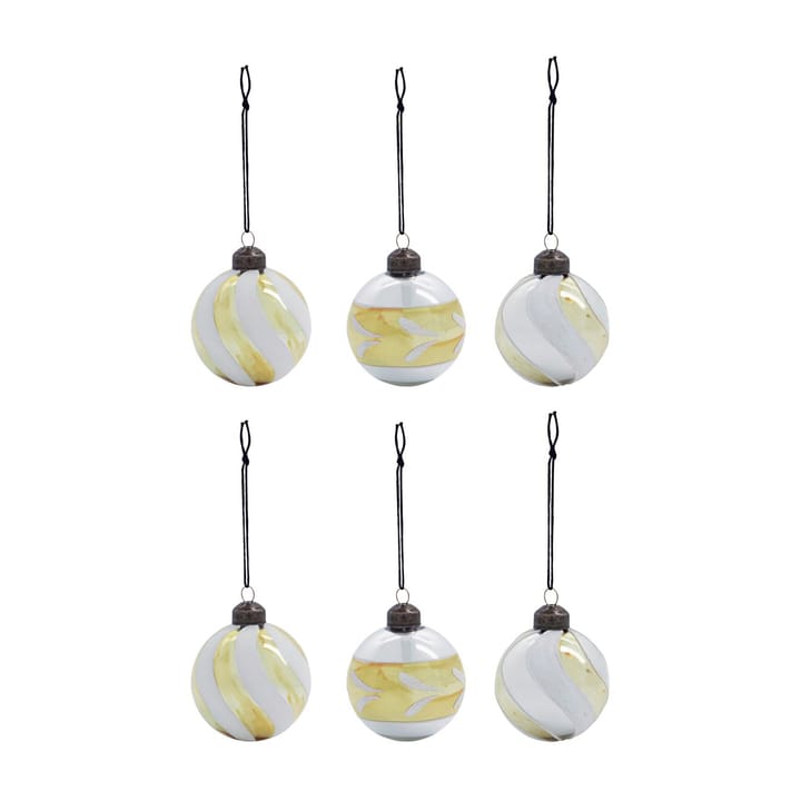6 Bolas de árbol de navidad Glowi Ø6 cm, Dorado House Doctor