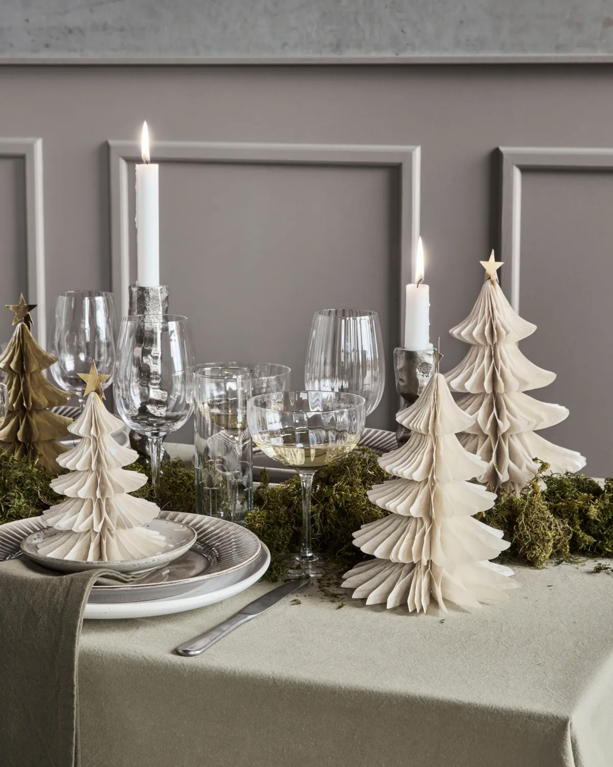 Abeto decorativo Tree, 3 piezas, Marfil House Doctor