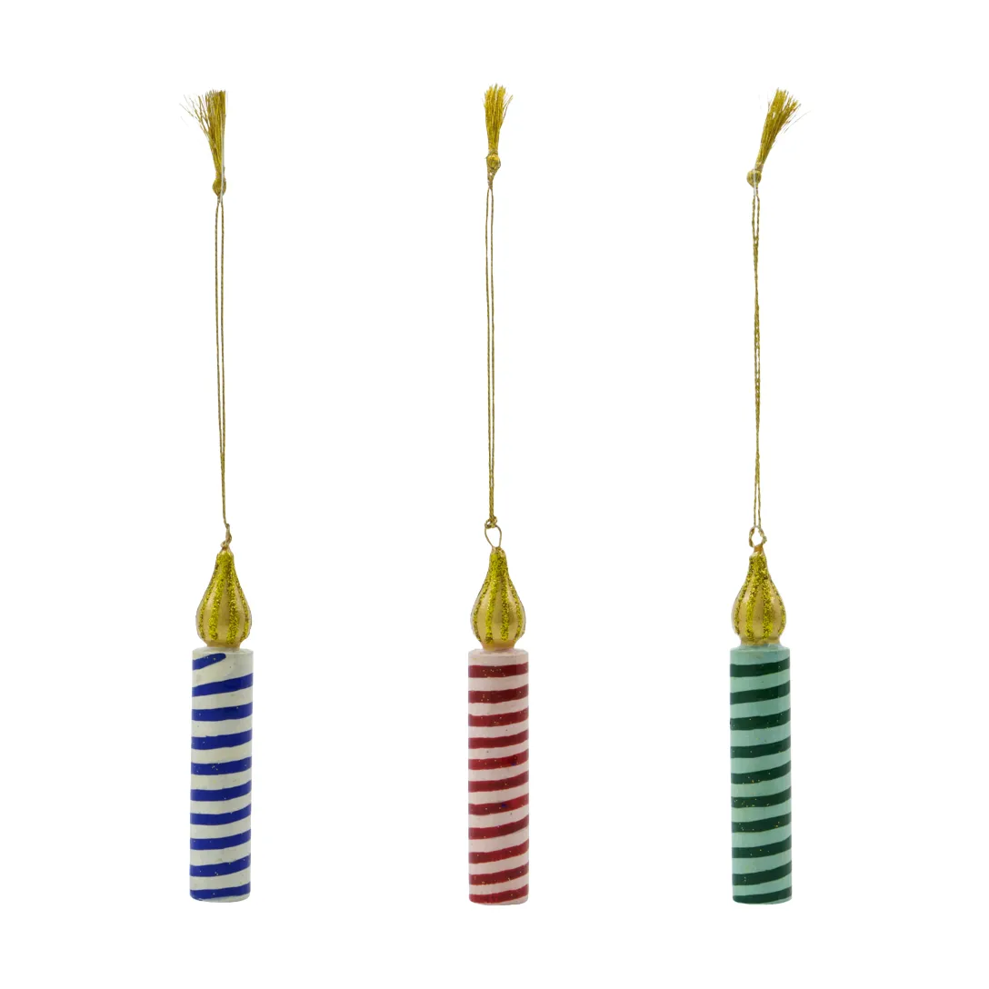 Adorno colgante Ljus, 3 piezas, Verde-rosa-azul House Doctor