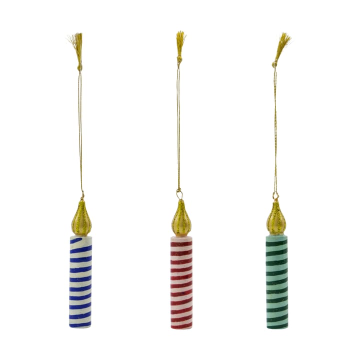 Adorno colgante Ljus, 3 piezas - Verde-rosa-azul - House Doctor