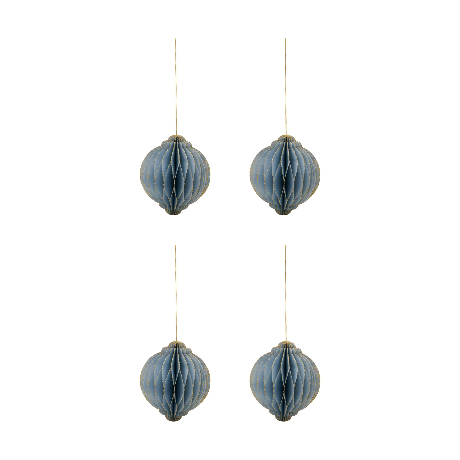Adorno colgante navideño Alsta, pack de 4, Azul claro, Ø10 cm House Doctor