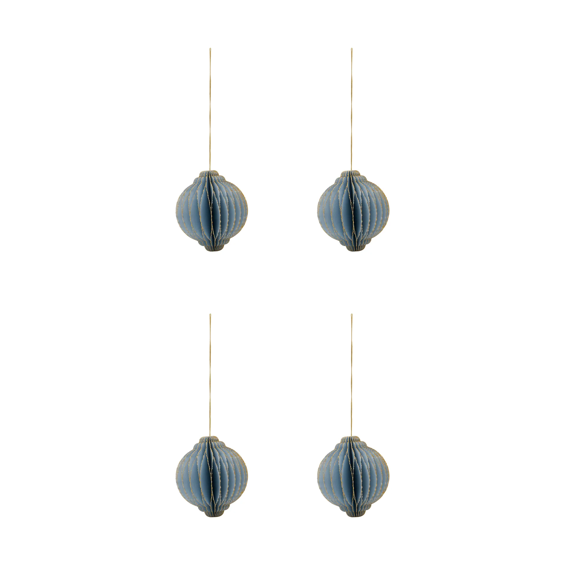 Adorno colgante navideño Alsta, pack de 4, Azul claro, Ø8 cm House Doctor