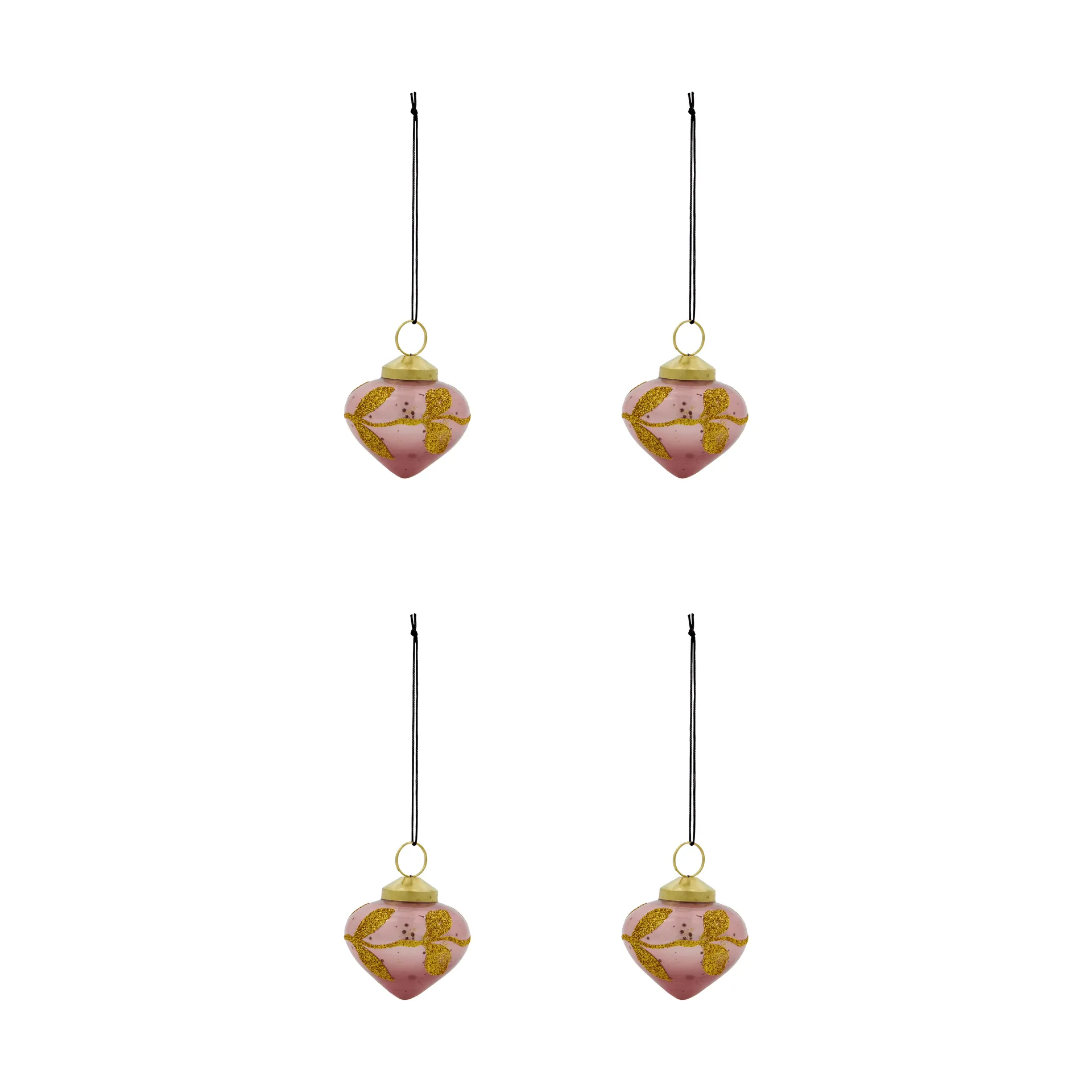 Adorno colgante navideño Amore, pack de 4, Rosa House Doctor