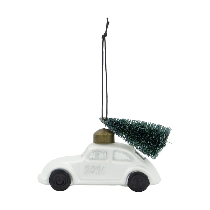 Adorno colgante navideño Car - Blanco-plata - House Doctor