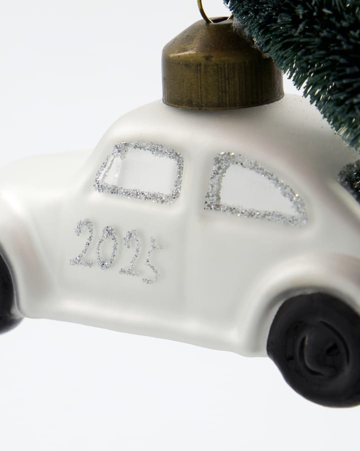 Adorno colgante navideño Car, Blanco-plata House Doctor