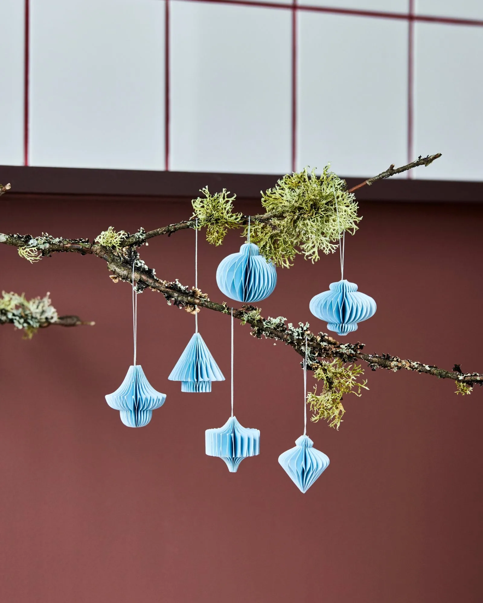 Adorno colgante navideño Comb, 6 piezas, Azul claro House Doctor