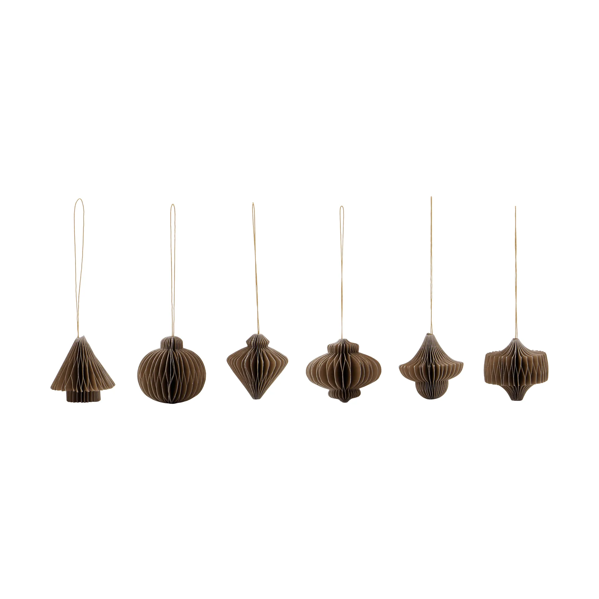 Adorno colgante navideño Comb, 6 piezas, Marrón claro House Doctor