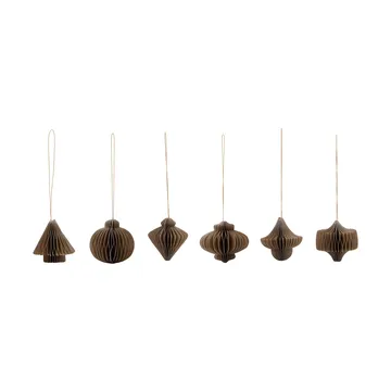 Adorno colgante navideño Comb, 6 piezas - Marrón claro - House Doctor
