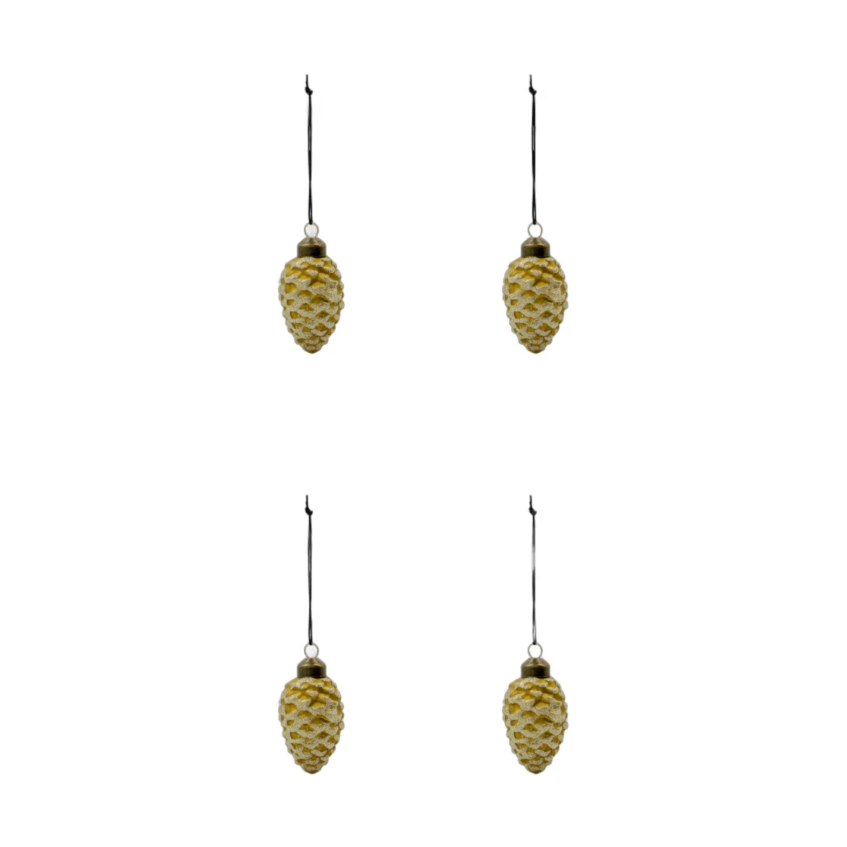 Adorno colgante navideño Cone, pack de 4, Dorado House Doctor