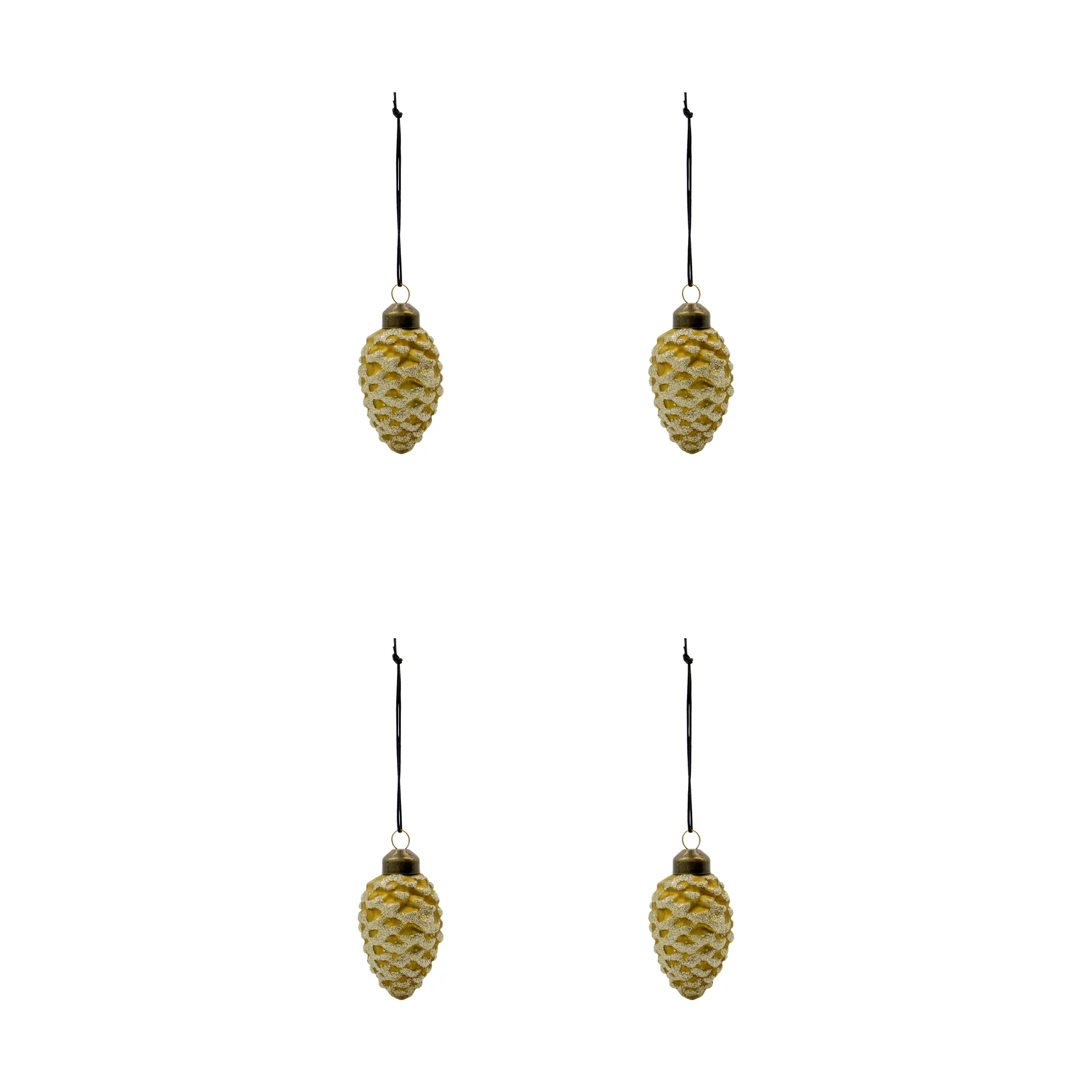 Adorno colgante navideño Cone, pack de 4, Verde House Doctor