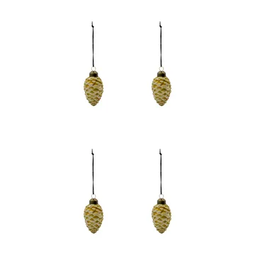 Adorno colgante navideño Cone, pack de 4 - Verde - House Doctor
