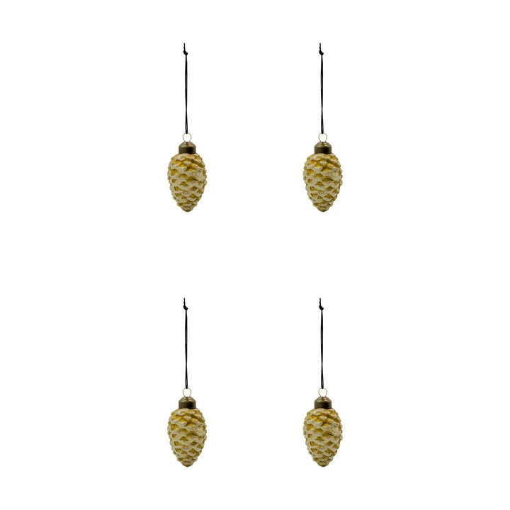 Adorno colgante navideño Cone, pack de 4 - Verde - House Doctor