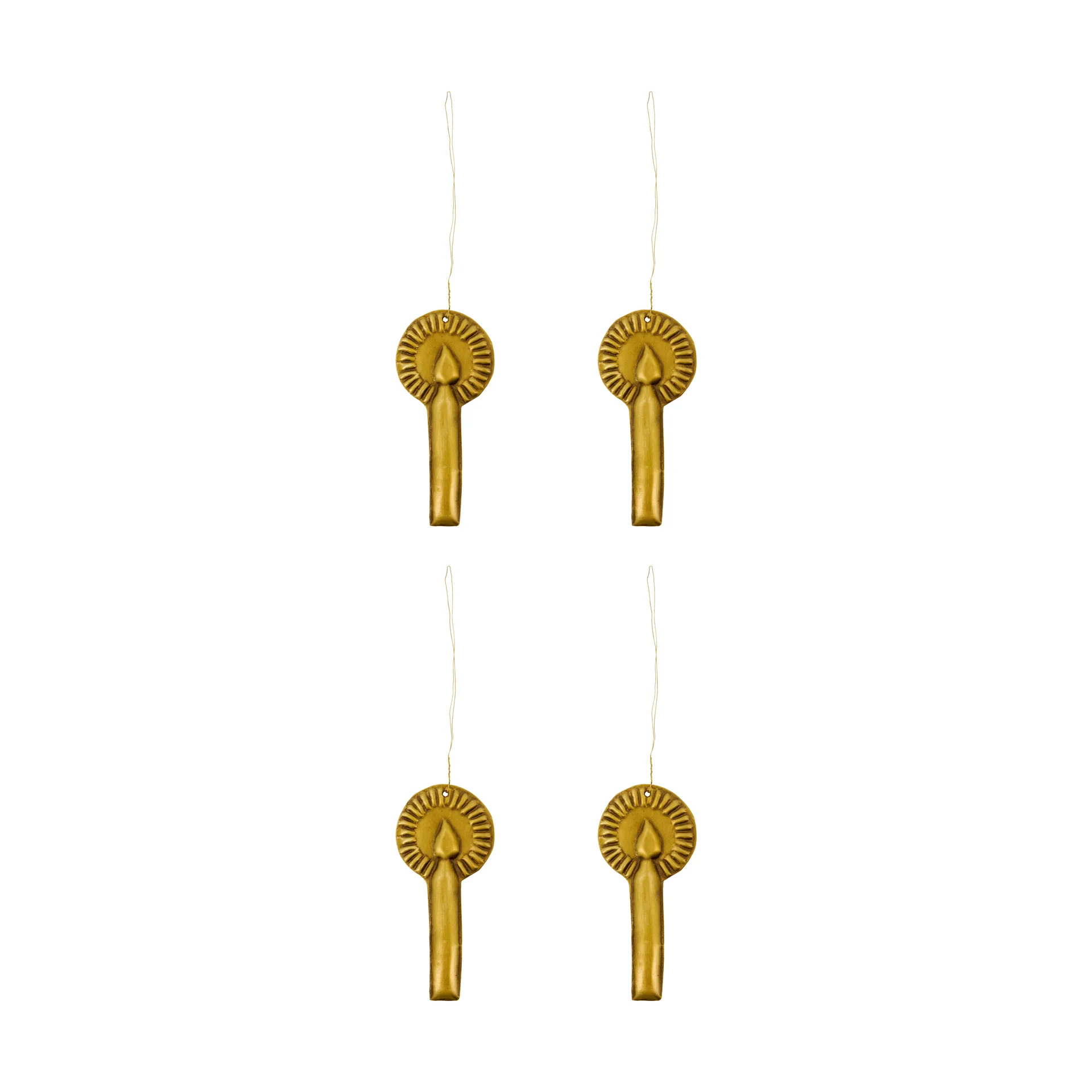 Adorno colgante navideño Glory, pack de 4, Latón envejecido House Doctor