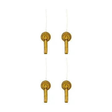 Adorno colgante navideño Glory, pack de 4 - Latón envejecido - House Doctor